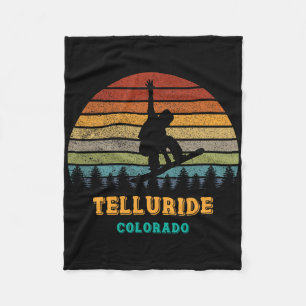 Telluride Colorado Vintag Sunset Snowboarden Snowb Fleecedecke