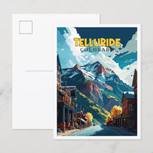 Telluride Colorado Vintage Reise Illustration Postkarte