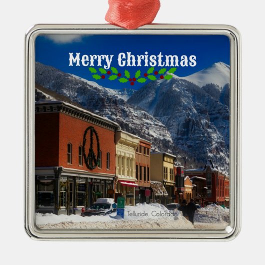Telluride, Colorado Weihnachten Ornament Aus Metall (Vorne)