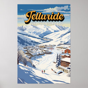 Telluride Colorado Winter Reise Kunst Vintage Poster
