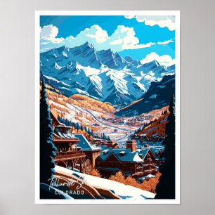 Telluride Ski Colorado Vintage Abbildung Poster