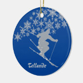 Telluride Snowflake Skier Personalisiert Keramik Ornament (Links)