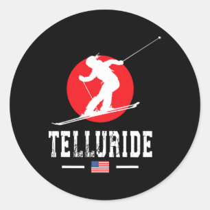 Telluride Usa Ski Resort Rocky Mountains Amerikani Runder Aufkleber