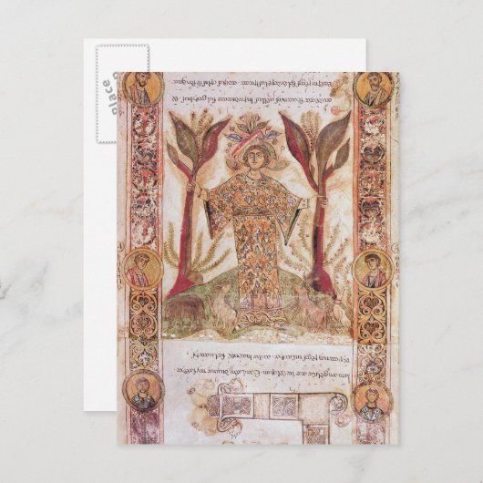 Tellus, von Exultet I, c.1030 Postkarte (Vorne/Hinten)