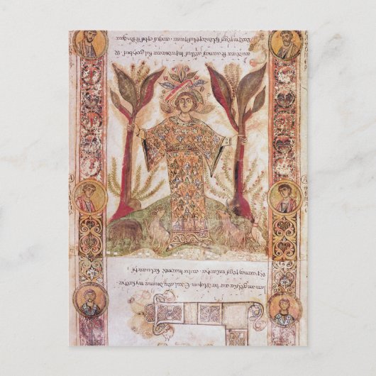 Tellus, von Exultet I, c.1030 Postkarte (Vorderseite)