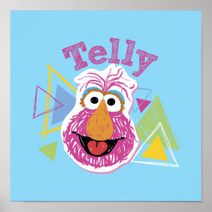 Telly Monster Spaß-Grafik Poster