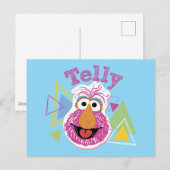 Telly Monster Spaß-Grafik Postkarte (Vorne/Hinten)