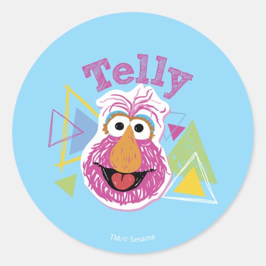 Telly Monster Spaß-Grafik Runder Aufkleber (Vorderseite)