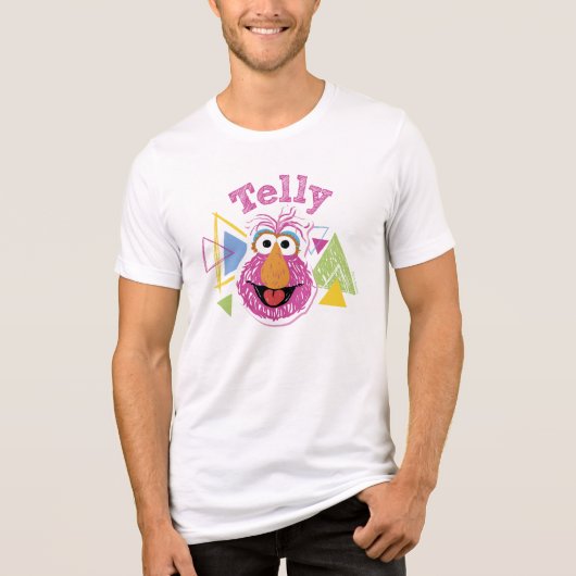 Telly Monster Spaß-Grafik Tri-Blend Shirt (Vorderseite)
