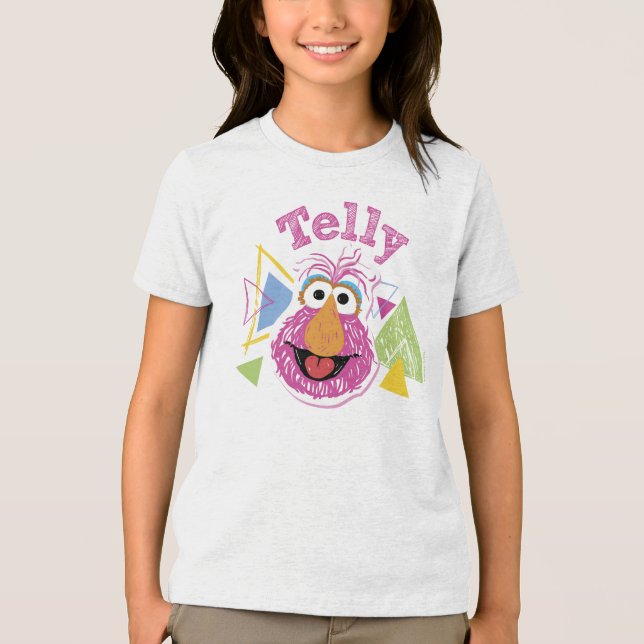 Telly Monster Spaß-Grafik Tri-Blend Shirt (Vorderseite)
