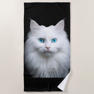 Telo Mare Gatto Bianco Strandtuch
