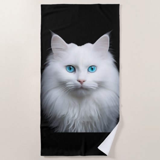 Telo Mare Gatto Bianco Strandtuch (Vorderseite)