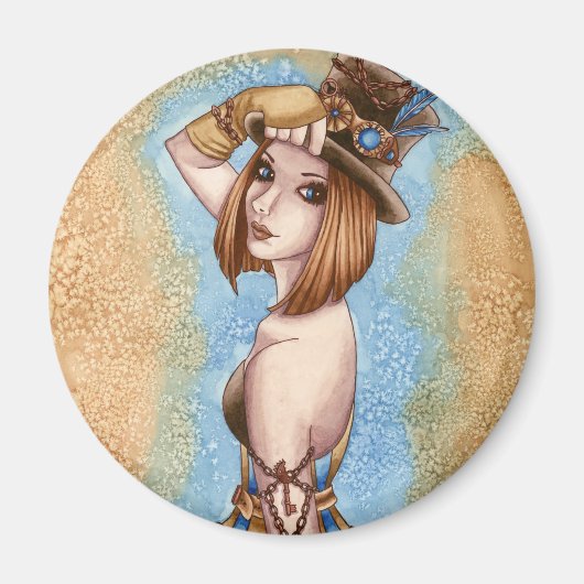 Telsa - Steampunk Magnet (Vorne)