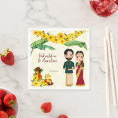 Telugu Tamil Süd-Indische Hochzeit personalisiert Serviette (Beispiel)
