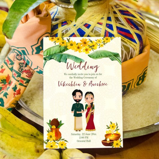 Telugu Tamil Süd-Indische Hochzeitseinladung Einladung