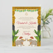 Telugu Wedding Einladungen Südindische Hochzeit (Stehend Vorderseite)