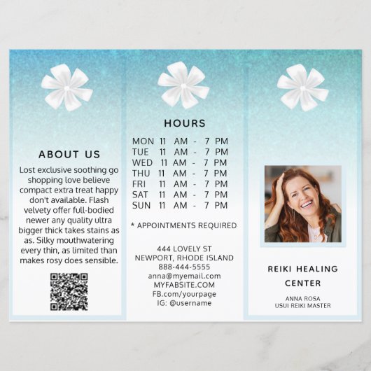 TEM 2Foto QR Trifold Broschüre Abstraktes Menü Pre (Vorderseite)