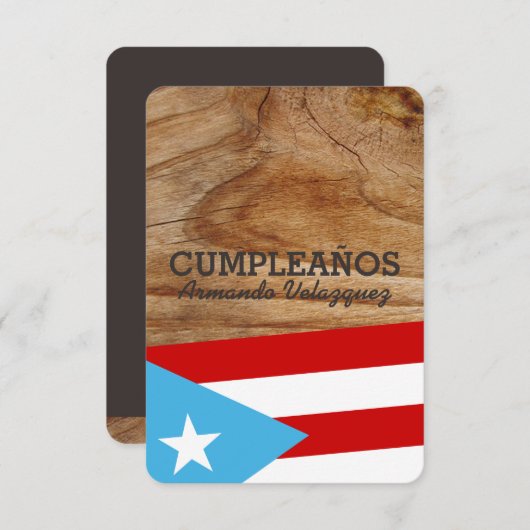 Tema: Bandera Azul Celeste:Puerto Rico Einladung (Vorne/Hinten)