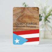 Tema: Bandera Azul Celeste:Puerto Rico Einladung (Stehend Vorderseite)
