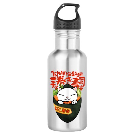 Temaki Sushi Cat Edelstahlflasche (Vorderseite)