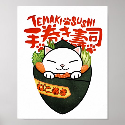 Temaki Sushi Cat Poster (Vorne)