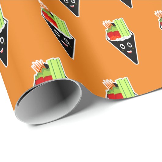 Temaki Sushi Hand Roll Geschenkpapier (Rolleneckpunkt)