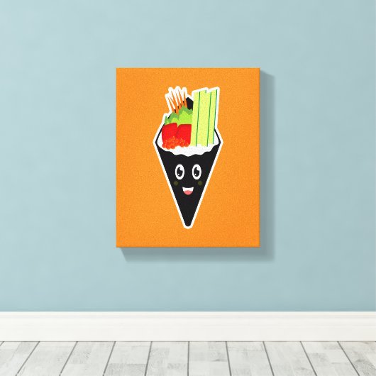 Temaki Sushi Hand Roll Leinwanddruck (Insitu (Holzboden))
