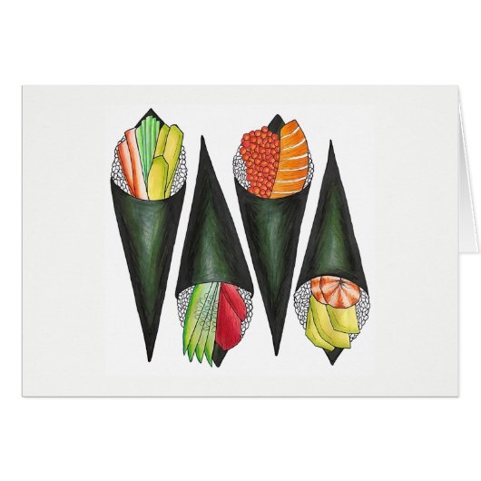 Temaki Sushi Hand Roll Rolls japanische Küche (Vorderseite (Horizontal))