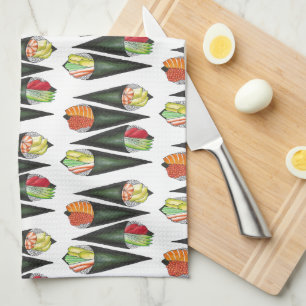 Temaki Sushi Hand Roll Rolls japanische Küche Geschirrtuch