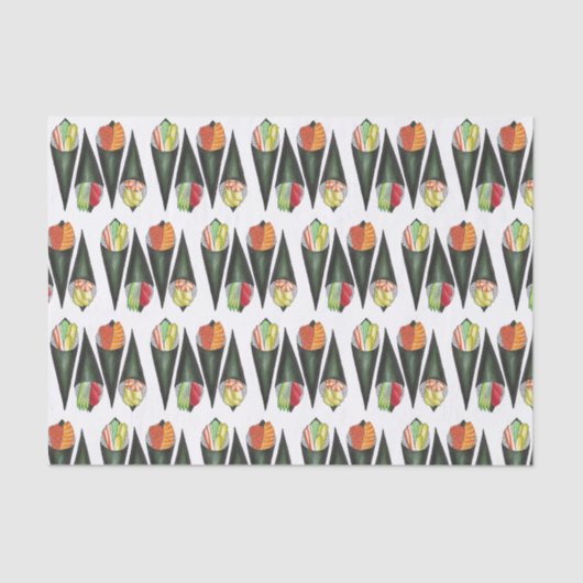 Temaki Sushi Hand Roll Rolls japanische Küche Seidenpapier (Vorderseite)