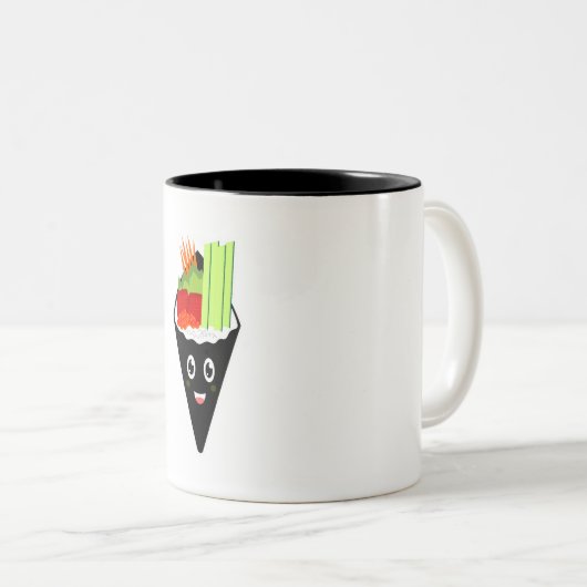 Temaki Sushi Hand Roll Zweifarbige Tasse (VorderseiteRechts)