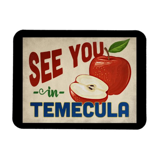 Temecula California Apple - Vintage Travel Magnet (Horizontal)