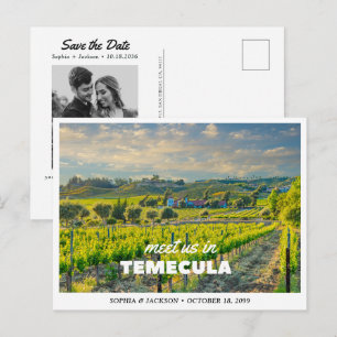 Temecula Hochzeitswochenende Weinberg Save the Dat Postkarte