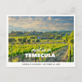Temecula Hochzeitswochenende Weinberg Save the Dat Postkarte (Vorderseite)