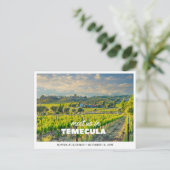 Temecula Hochzeitswochenende Weinberg Save the Dat Postkarte (Stehend Vorderseite)