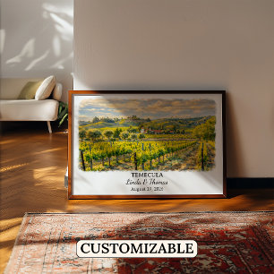 Temecula Kalifornien Poster, Aquarell, Maßgeschnei Poster