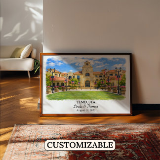 Temecula Kalifornien Poster, Aquarell, Maßgeschnei Poster
