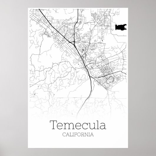 Temecula Map - Kalifornien - City Map Poster (Vorne)