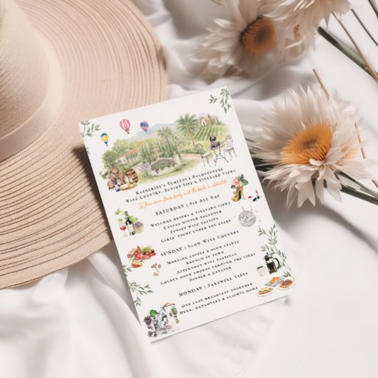 Temecula Wine Country Bachelorette Itinerary Einladung