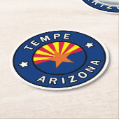 Tempe Arizona Runder Pappuntersetzer (Angewinkelt)