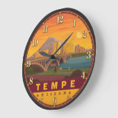 Tempe Arizona Sunset Bridge Große Wanduhr (Winkel)