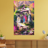 Tempel - Abstrakte Malerkanälen Leinwanddruck (Insitu (Wohnzimmer))