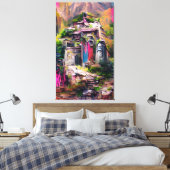 Tempel - Abstrakte Malerkanälen Leinwanddruck (Insitu (Schlafzimmer))