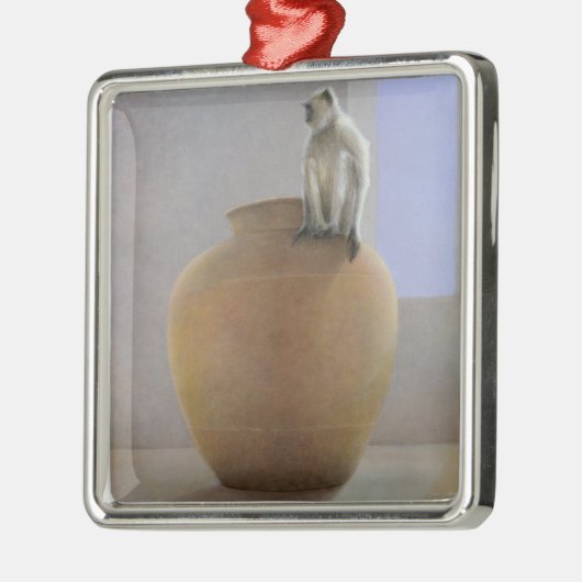 Tempel-Affe Silbernes Ornament (Links)