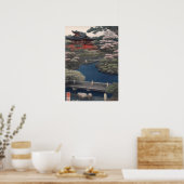 Tempel am Fluss - Japan Poster (Küche)