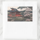 Tempel am Fluss - Japan Rechteckiger Aufkleber (Tasche)