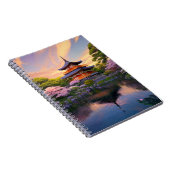 Tempel am Ufer eines malerischen Sees Notizblock (Rechte Seite)