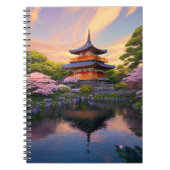 Tempel am Ufer eines malerischen Sees Notizblock (Vorderseite)