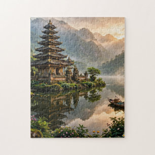 Tempel an einem Bergsee Puzzle