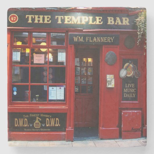Tempel-Bar, Dublin, irisches Steinuntersetzer (Vorderseite)